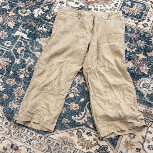 Willi Smith 100% Linen Size 8 Kate Fit Khaki Chinos Relaxed Fit - Picture 2 of 9